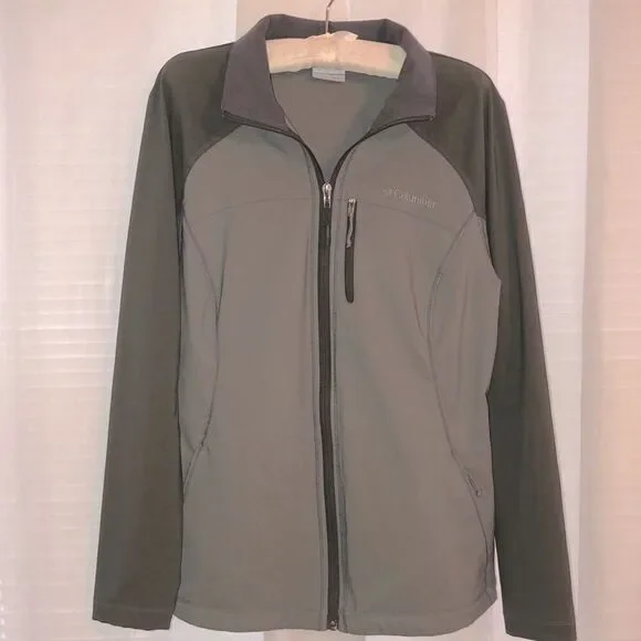 Columbia L Camo Green Sage Combo Full Zip Jacket - Picture 1 of 12